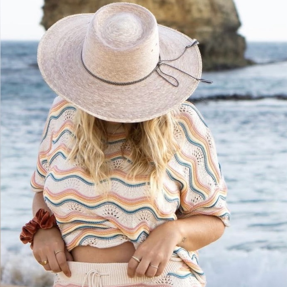 Lspace Straw Hat with Black Trim